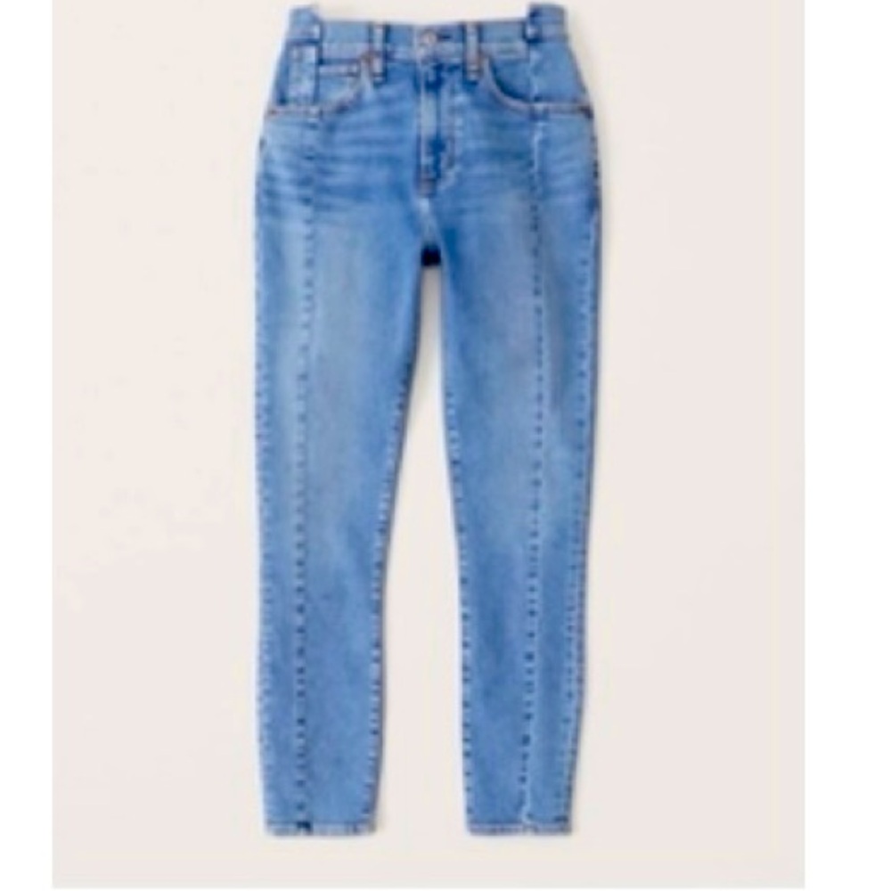 Abercrombie & Fitch curve love, high rise, super skinny ankle short jeans.